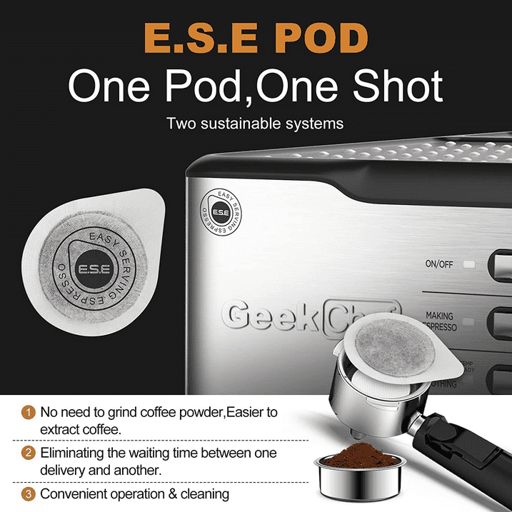Geek Chef Espresso Machine Coffee Maker, 20 Bar Pump Pressure Espresso & Cappuccino Latte Maker - VANELC