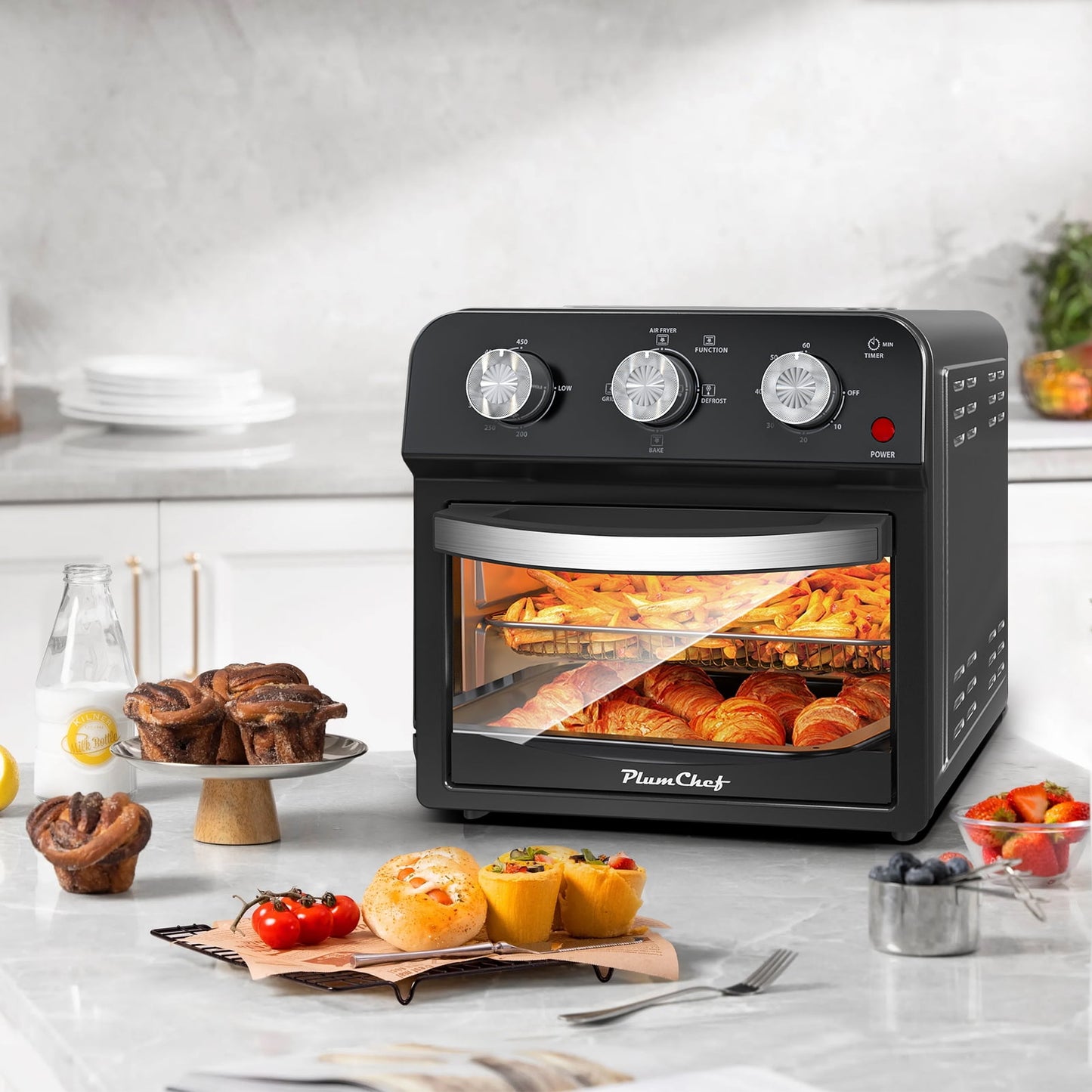 Plum Chef 13QT Air Fryer Oven, Air Fryers 4 Slice Toaster Convection Oven - VANELC