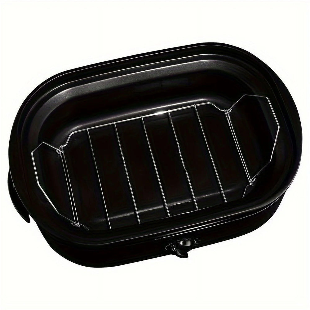 16 Quart Electric Roaster Oven with High-Dome Lid, Electric Turkey Roaster with Defrost/Warm Function, Removable Pan & Rack, Stainless Steel, Black - VANELC