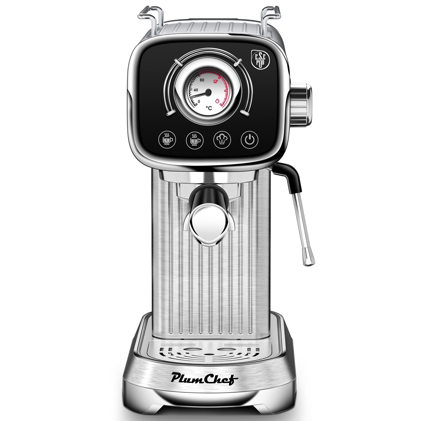 Plum Chef 20 Bar Espresso Machines with ESE POD filter and Milk Frother - VANELC