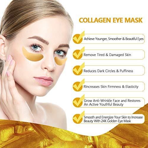 VANECL 24K Gold Under Eye Mask with Collagen Eye Patches 60 Pairs - vanelc