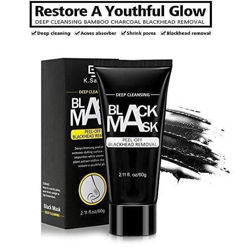 VANECL Blackhead Remover Mask,Peel Off Mask, Activated Charcoal Face Mask for Deep Cleansing, Pore Purifying Blackhead Mask Black Mask for Face Nose All Skin Types 60g - vanelc
