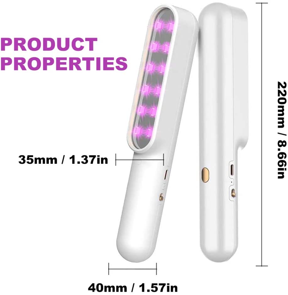 UV Light Sanitizer Wand,Portable Travel Wand Ultraviolet Disinfection lamp (US STOCK) - vanelc