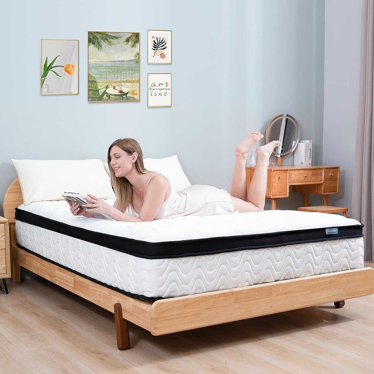 YIORTWO Queen Mattress, 10 Inch Memory Foam Mattress, Medium Firm, Cooling Gel & Graphite Infused, CertiPUR-US Certified, Fiberglass-Free, Bed-in-a-Box - VANELC