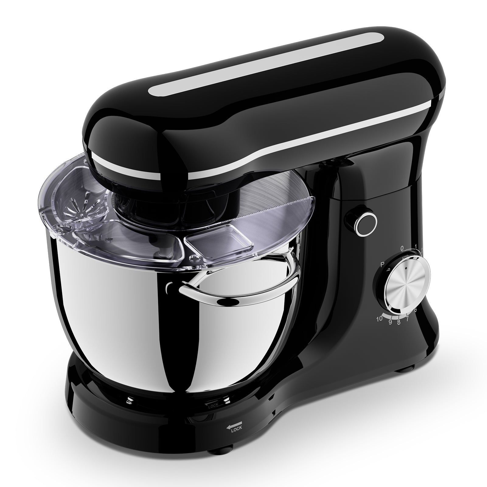 Plum Chef 5QT Stand Mixer, 300W 10-Speed Electric Kitchen Mixer with Dough Hook, Beater & Whisk for Baking, Kneading & Whipping, Black - VANELC