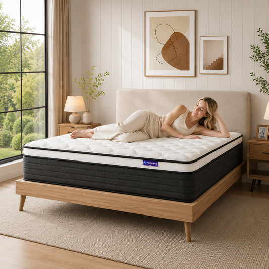 YIORTWO Full Mattress, 10 Inch Hybrid Mattress in a Box, Gel Memory Foam Mattress, Individually Wrapped Pocket Coils Innerspring Mattress, Support & Pressure Relief, Medium Firm Feel, 54"*75"