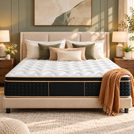 Full Mattress, 12 Inch Hybrid Mattress in a Box, Gel Memory Foam Mattress, Individually Wrapped Pocket Coils Innerspring Mattress, Support & Pressure Relief, Medium Firm Feel, 54"*75"