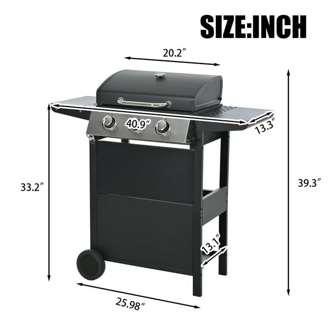 Highsound 3 Burner BBQ Propane Gas Grill, 25650 BTU Stainless Steel Patio Garden Barbecue Grill - VANELC