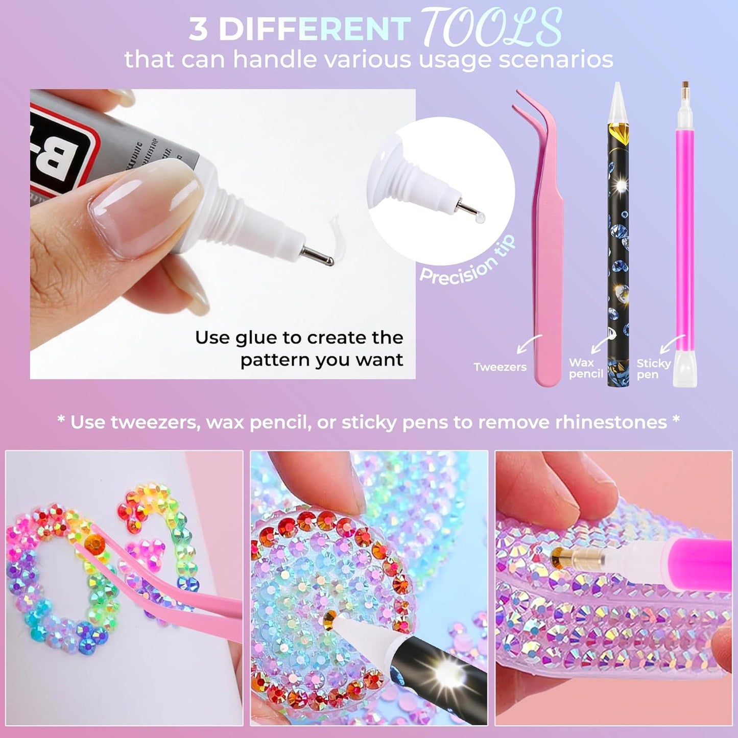 36000Pcs Bedazzling Kit, 60-Color Resin Rhinestones Bedazzler Kit for Nail Gems & Diamond Art