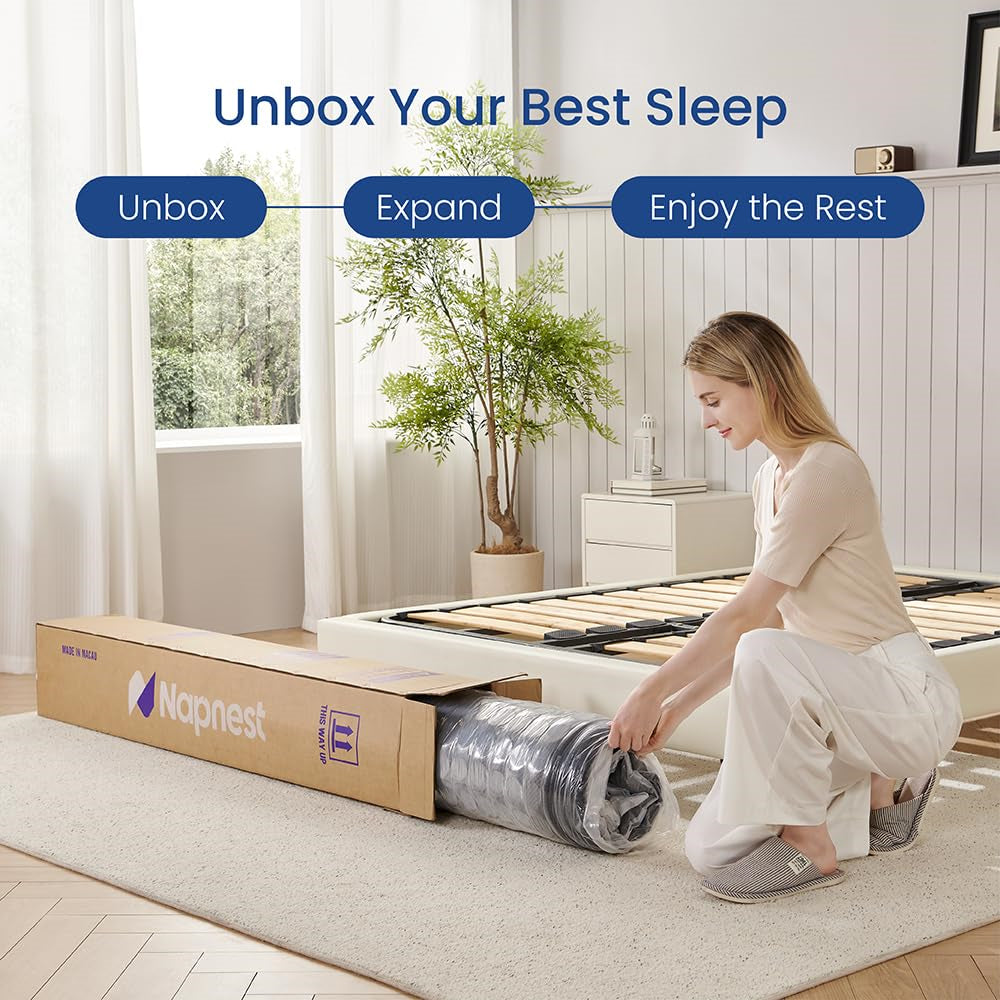 YIORTWO Full Mattress, 10 Inch Hybrid Mattress in a Box, Gel Memory Foam Mattress, Individually Wrapped Pocket Coils Innerspring Mattress, Support & Pressure Relief, Medium Firm Feel, 54"*75"