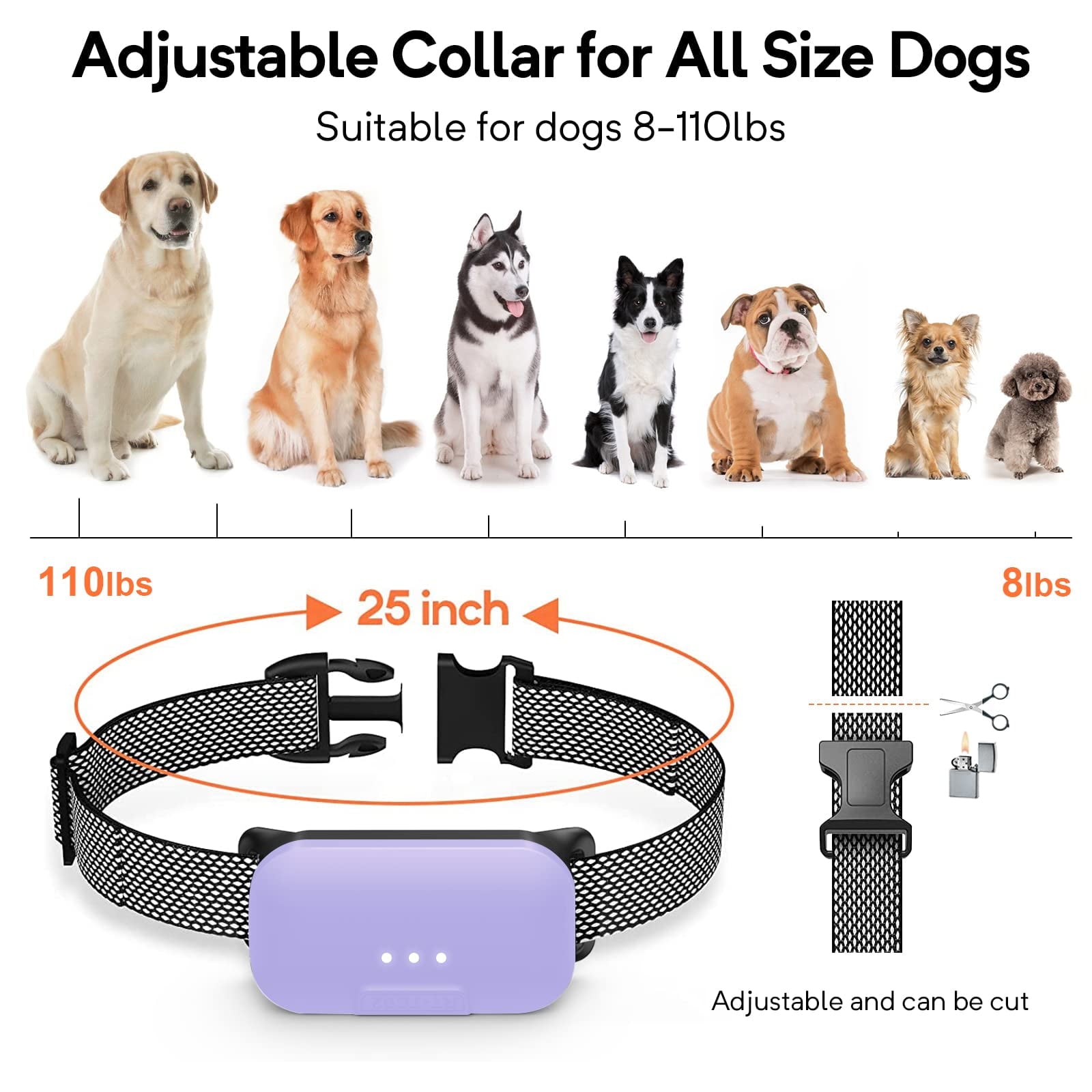 Dog Training Collar with Remote 2000ft, Electric Dog Shock Collar with 3 Safe Training Modes - VANELC