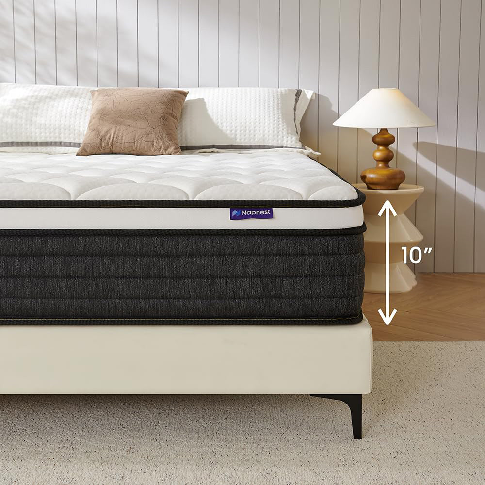 YIORTWO Full Mattress, 10 Inch Hybrid Mattress in a Box, Gel Memory Foam Mattress, Individually Wrapped Pocket Coils Innerspring Mattress, Support & Pressure Relief, Medium Firm Feel, 54"*75"
