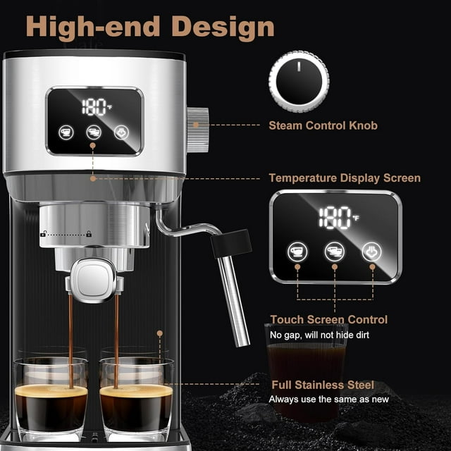 Geek Chef Espresso Coffee Machine 20 Bar Cappuccino & Latte Maker - VANELC