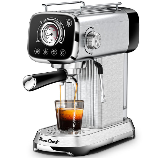 Plum Chef 20 Bar Espresso Machines with ESE POD filter and Milk Frother - VANELC