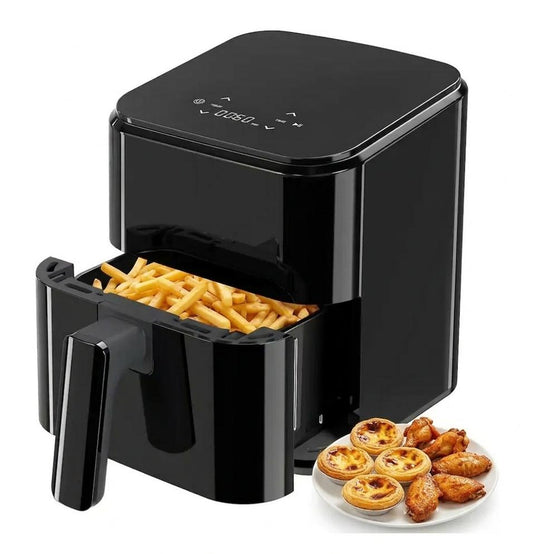 Plum Chef 3QT Compact Air Fryer - 800W Digital Touch Panel, Small Countertop Airfryer for 1–2, Black - VANELC