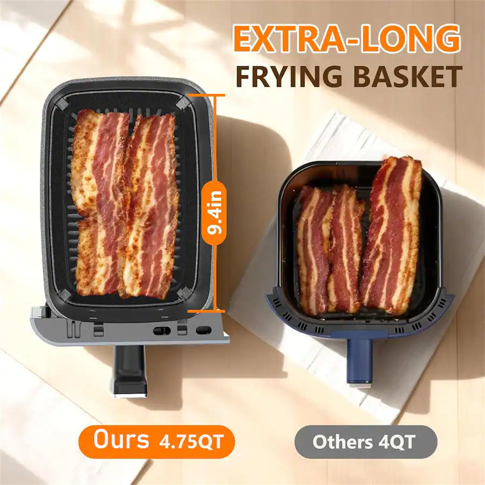 Plum Chef 9QT Dual Basket Air Fryer Oven, 2 Independent Nonstick Baskets with Sync Finish, Digital Touch Screen, 450°F, Shake Reminder, Auto Shutoff, Black - VANELC