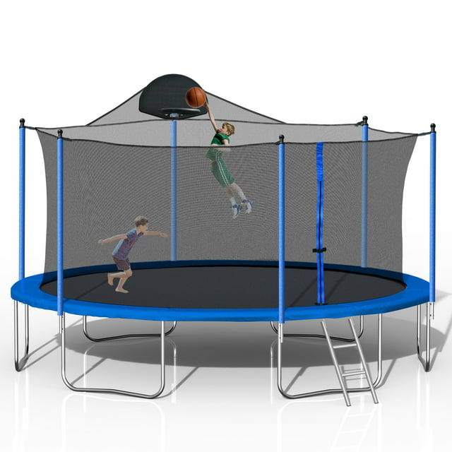 Highsound 14 FT Trampoline Set with Safety Enclosure Net - VANELC