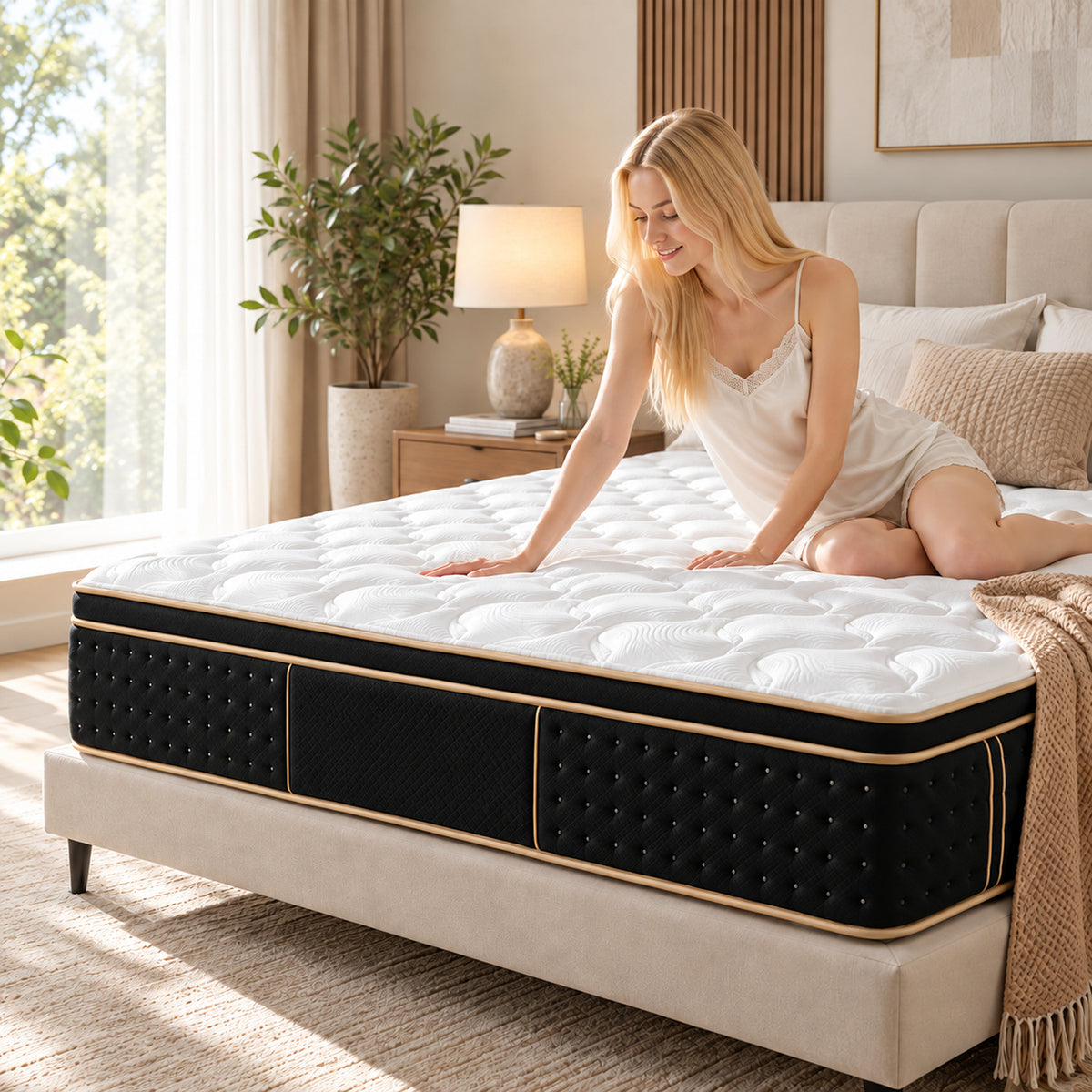 Full Mattress, 12 Inch Hybrid Mattress in a Box, Gel Memory Foam Mattress, Individually Wrapped Pocket Coils Innerspring Mattress, Support & Pressure Relief, Medium Firm Feel, 54"*75"