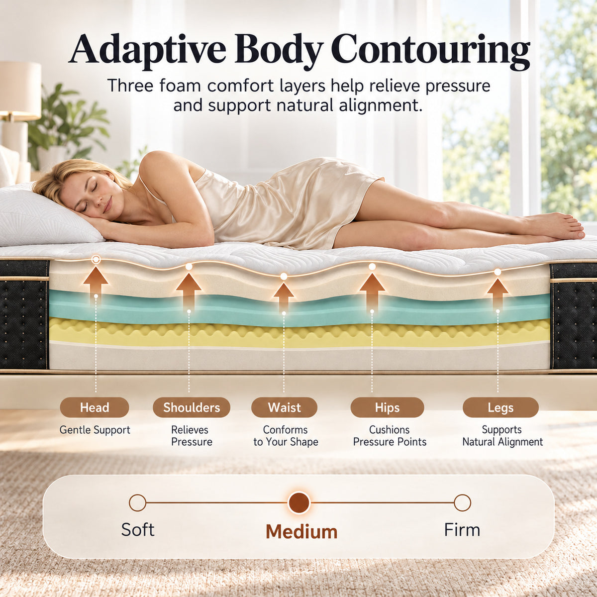 Full Mattress, 12 Inch Hybrid Mattress in a Box, Gel Memory Foam Mattress, Individually Wrapped Pocket Coils Innerspring Mattress, Support & Pressure Relief, Medium Firm Feel, 54"*75"