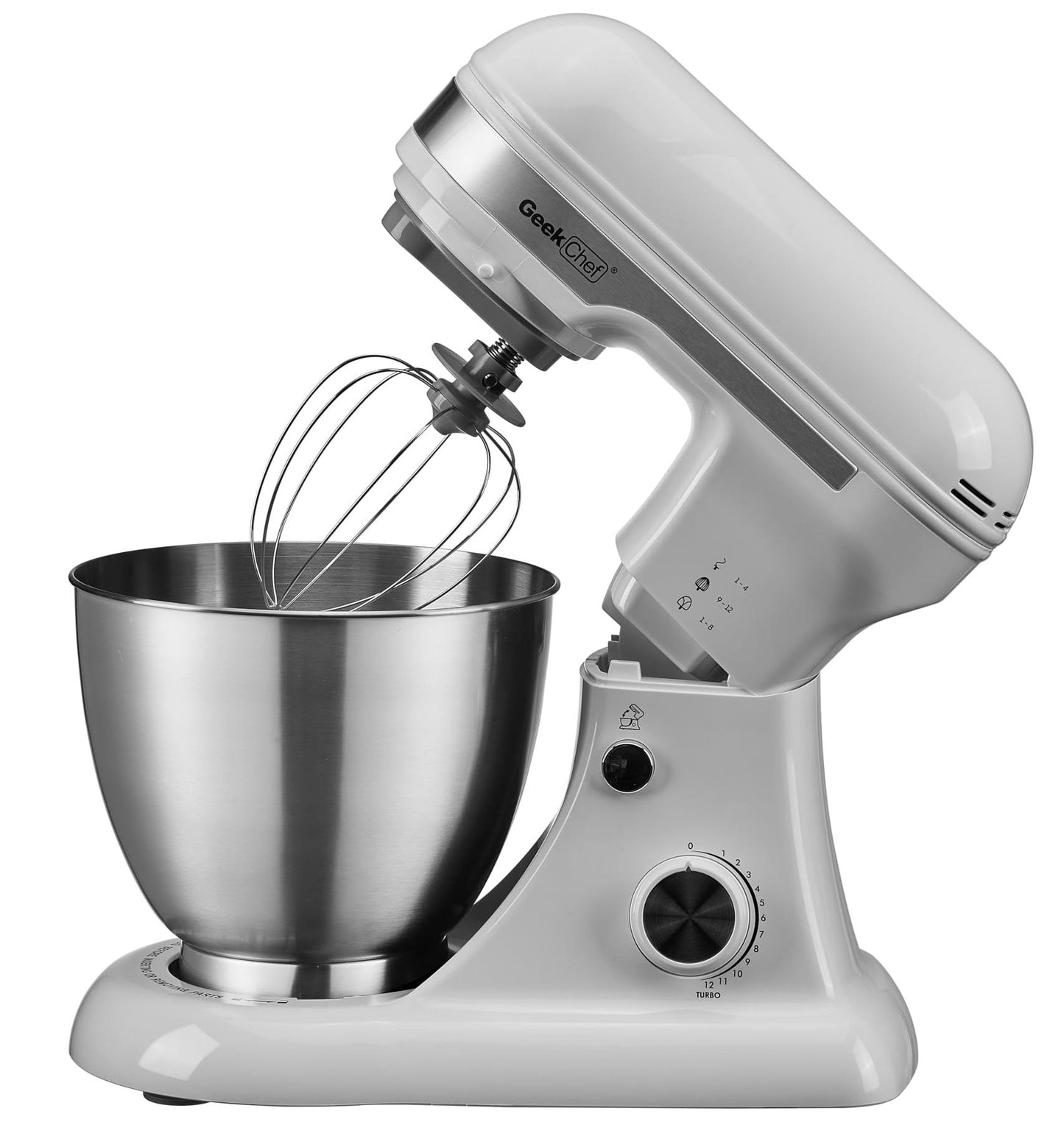 Plum Chef 5QT Stand Mixer, 12-Speed Tilt-Head Electric Mixer with Dough Hook, Whisk, Beater & Bowl, Powerful for Baking, Cakes, Cookies, Gray - VANELC
