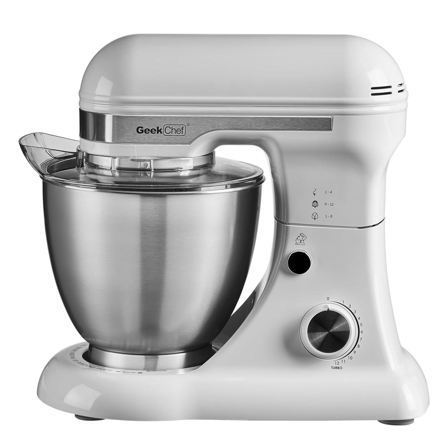 Plum Chef 5QT Stand Mixer, 12-Speed Tilt-Head Electric Mixer with Dough Hook, Whisk, Beater & Bowl, Powerful for Baking, Cakes, Cookies, Gray - VANELC