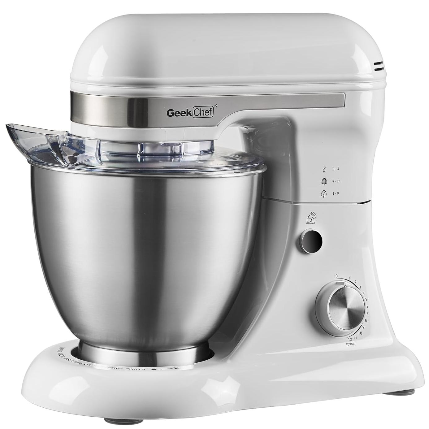 Plum Chef 5QT Stand Mixer, 12-Speed Tilt-Head Electric Mixer with Dough Hook, Whisk, Beater & Bowl, Powerful for Baking, Cakes, Cookies, Gray - VANELC