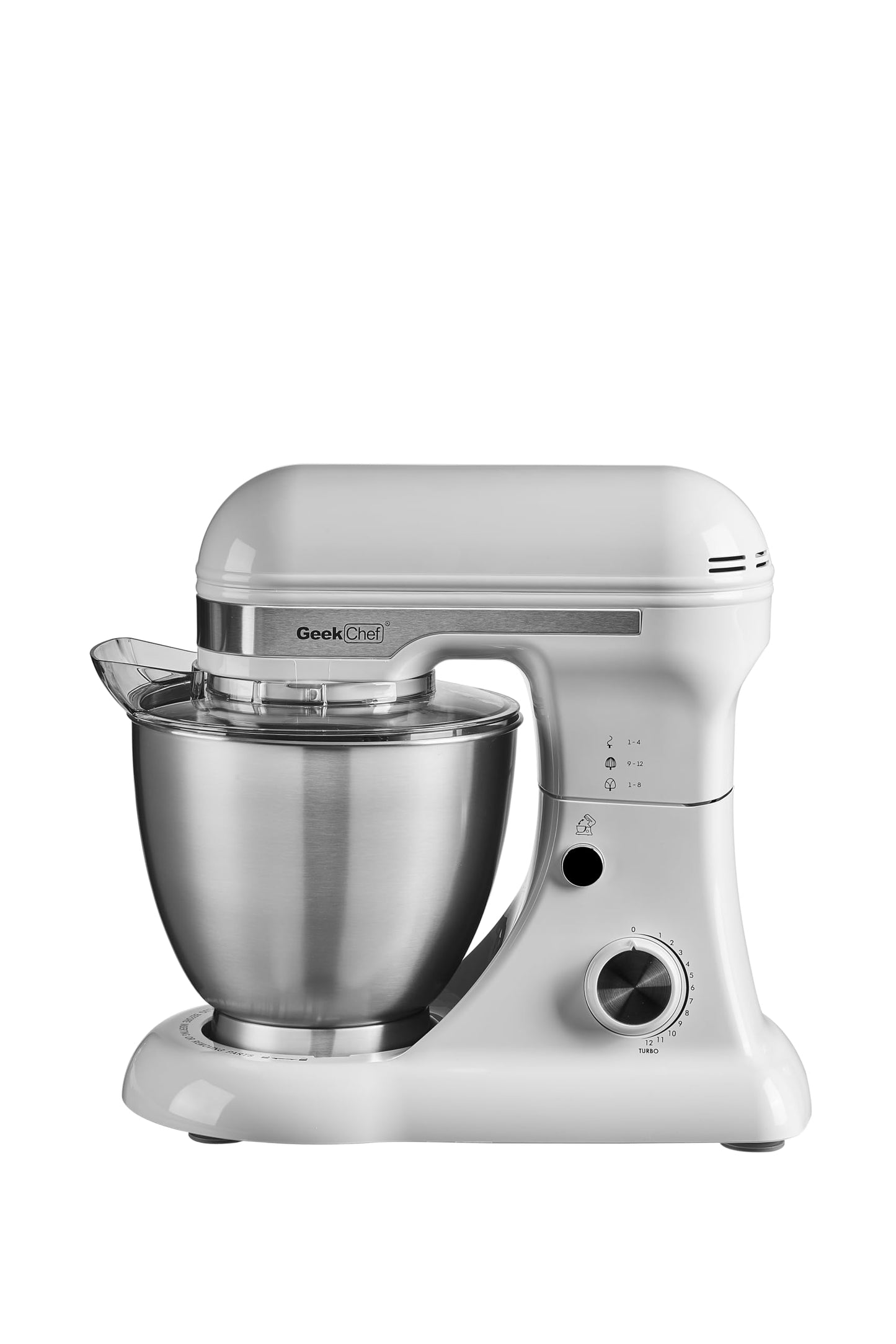 Plum Chef 5QT Stand Mixer, 12-Speed Tilt-Head Electric Mixer with Dough Hook, Whisk, Beater & Bowl, Powerful for Baking, Cakes, Cookies, Gray - VANELC