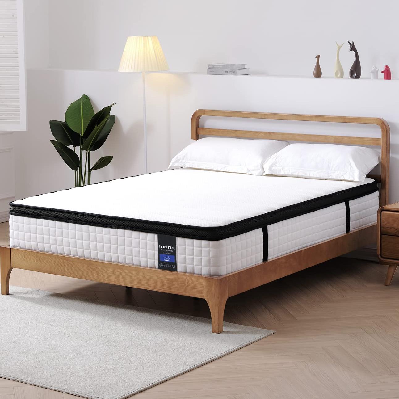 Twin XL Mattress, 12 Inch Hybrid Mattress, Gel Memory Foam & Pocket Spring Twin XL Bed Mattress in a Box, Medium Feel, Cooler Sleep & Pressure Relief, 80"*39", White&Gray - VANELC