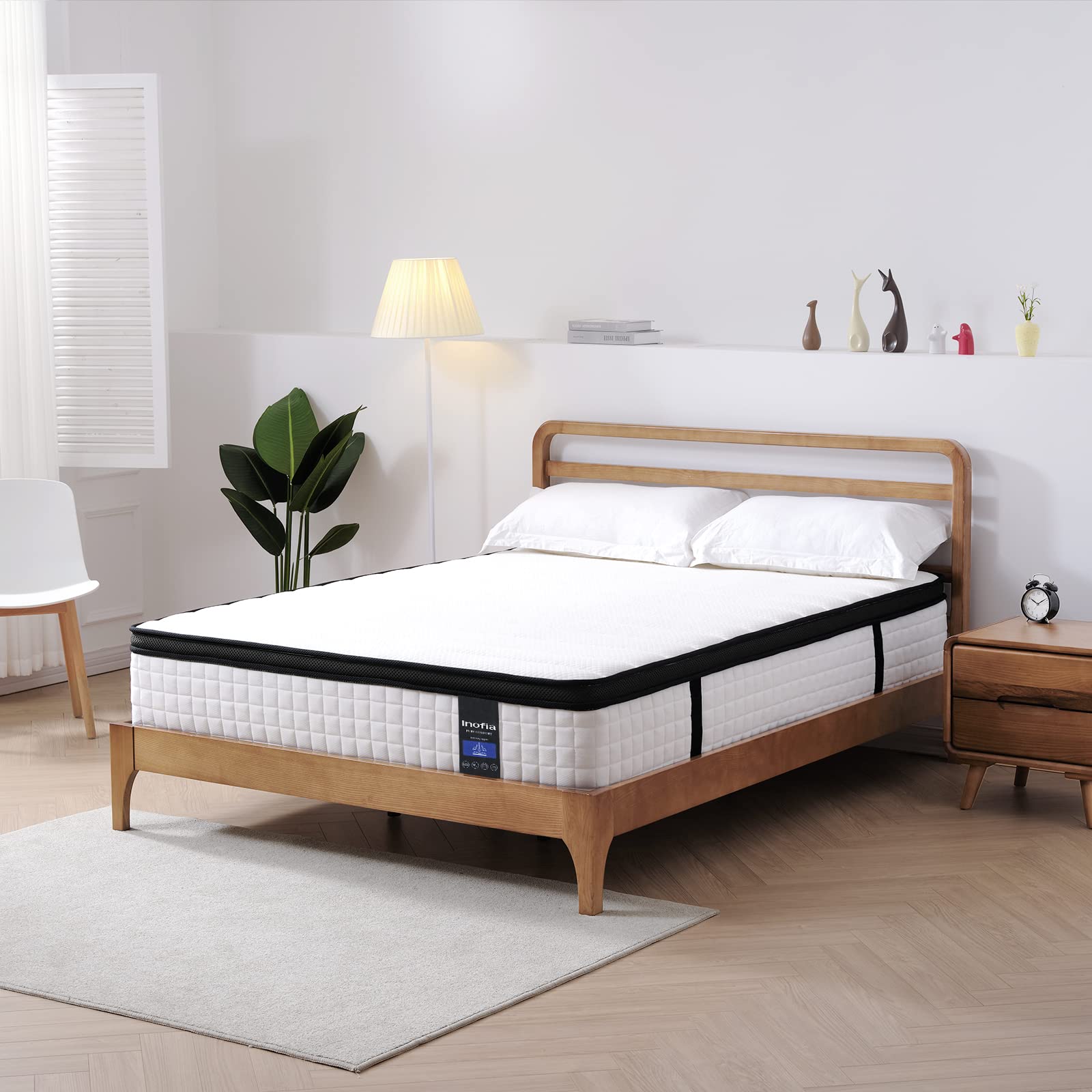 Twin XL Mattress, 12 Inch Hybrid Mattress, Gel Memory Foam & Pocket Spring Twin XL Bed Mattress in a Box, Medium Feel, Cooler Sleep & Pressure Relief, 80"*39", White&Gray - VANELC
