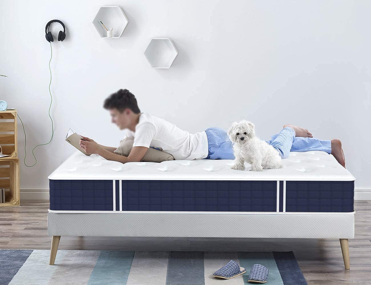 Twin Mattress, 10 inch Hybrid Mattress in a Box, Gel Memory Foam Mattress, Individually Wrapped Pocket Coils Innerspring Mattress, Support & Pressure Relief, Medium Firm Feel, 39"*75" - VANELC