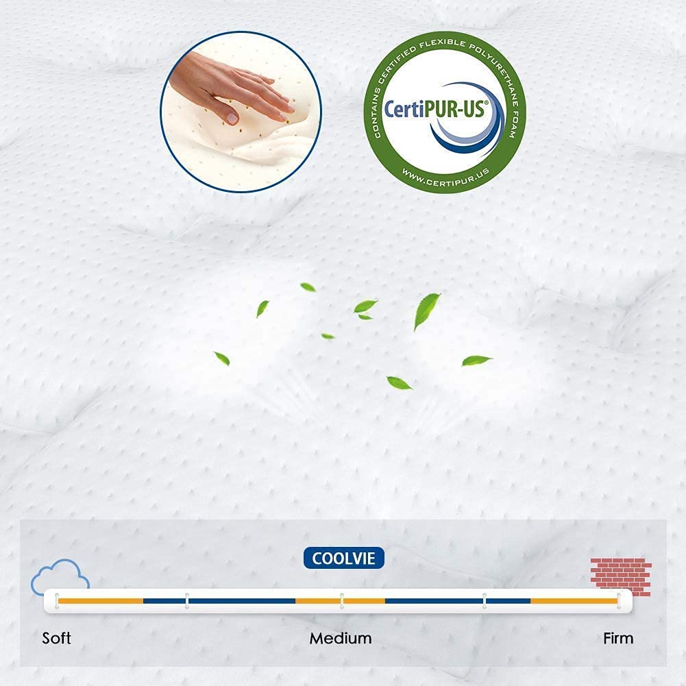 Twin Mattress, 10 inch Hybrid Mattress in a Box, Gel Memory Foam Mattress, Individually Wrapped Pocket Coils Innerspring Mattress, Support & Pressure Relief, Medium Firm Feel, 39"*75" - VANELC