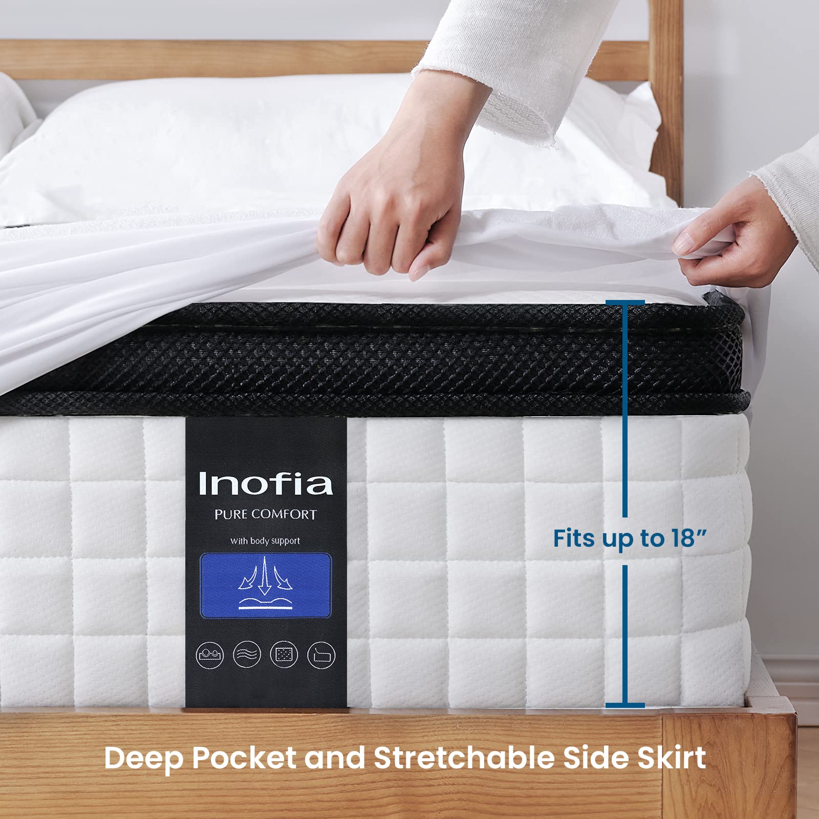 Twin XL Mattress, 12 Inch Hybrid Mattress, Gel Memory Foam & Pocket Spring Twin XL Bed Mattress in a Box, Medium Feel, Cooler Sleep & Pressure Relief, 80"*39", White&Gray - VANELC