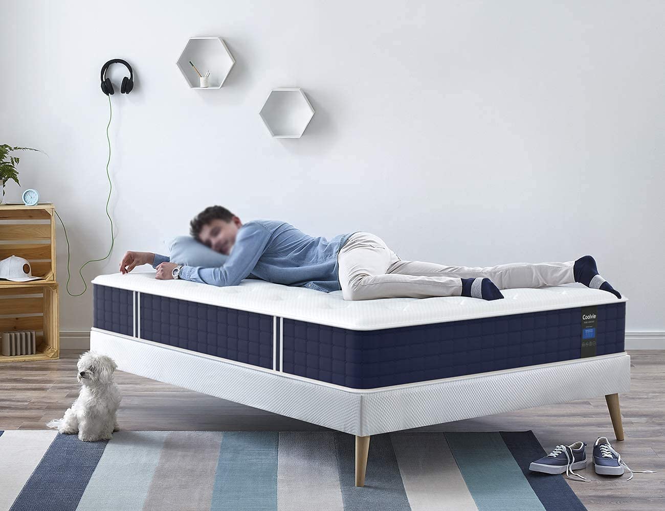 Twin XL Mattress, 10 Inch Hybrid Mattress in a Box, Gel Memory Foam Mattress, Individually Wrapped Pocket Coils Innerspring Mattress, Support & Pressure Relief, Medium Firm Feel, 39"*80" - VANELC