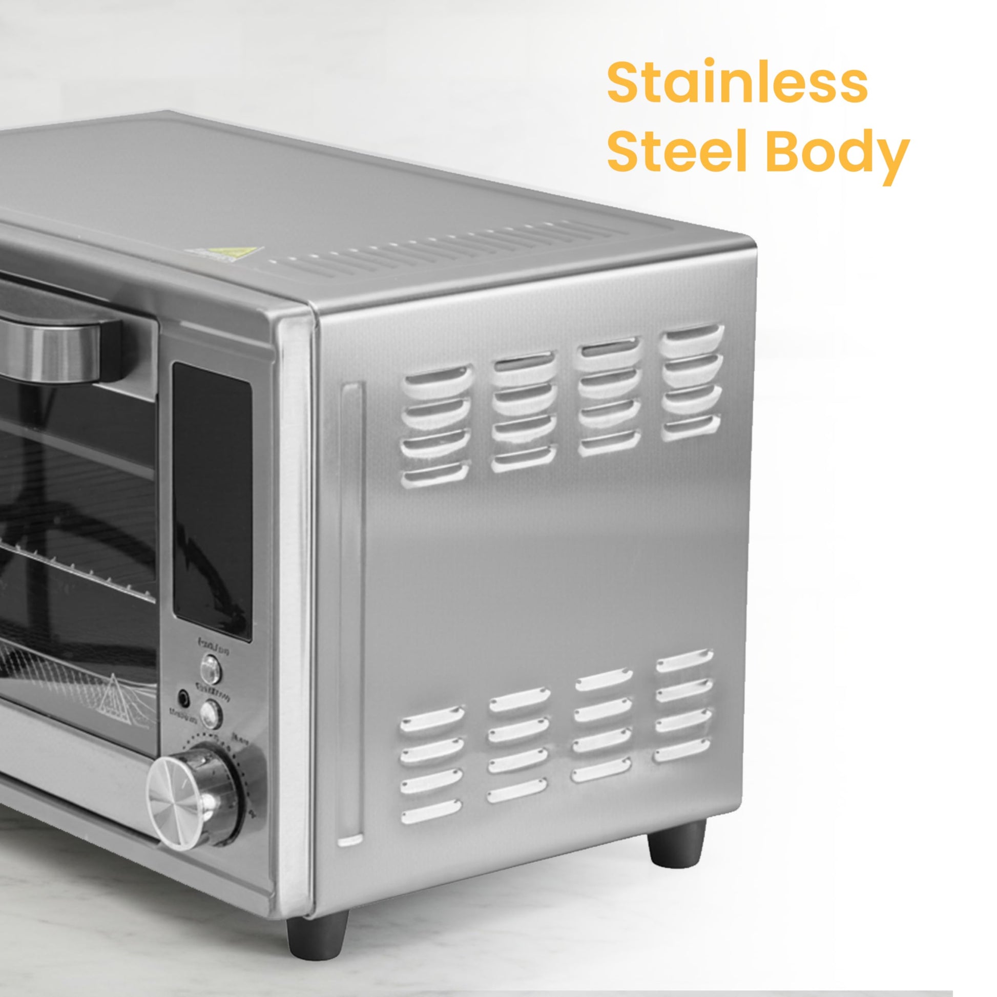Plum Chef 30 Qt Air Fryer Toaster Oven Combo with Smart Probe, 12-in-1 Countertop Convection Oven, 450°F, Stainless Steel, Silver - VANELC