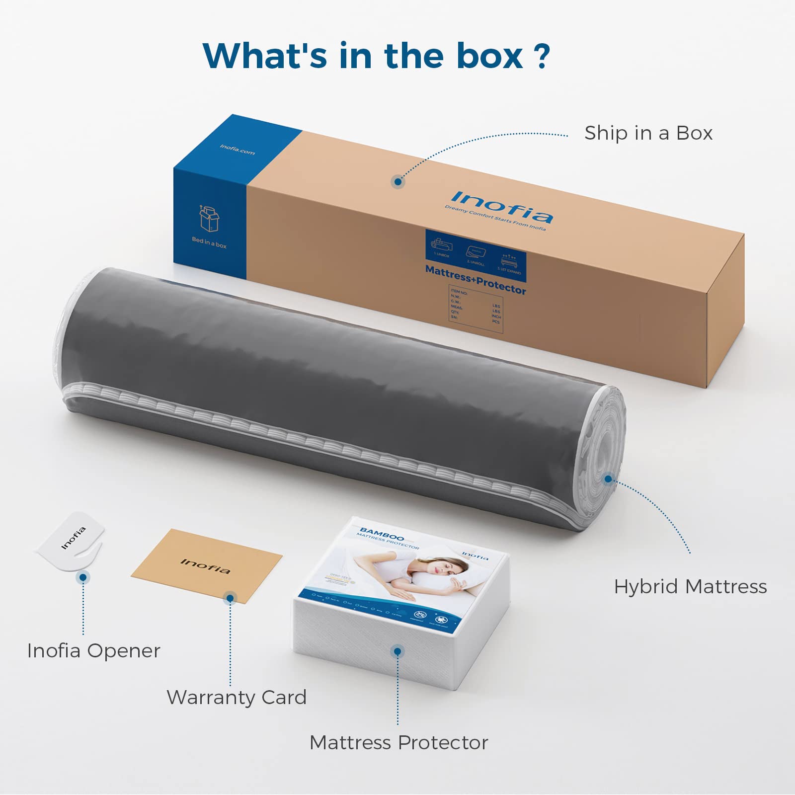 Twin XL Mattress, 12 Inch Hybrid Mattress, Gel Memory Foam & Pocket Spring Twin XL Bed Mattress in a Box, Medium Feel, Cooler Sleep & Pressure Relief, 80"*39", White&Gray - VANELC