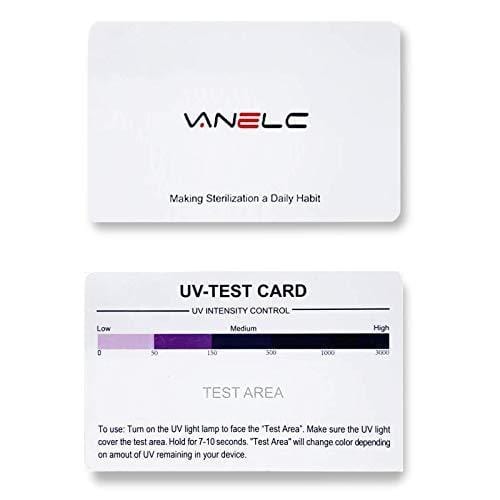 UV Reusable Test Card, with UVC Light Wavelength Indicator and Intensity Test - vanelc
