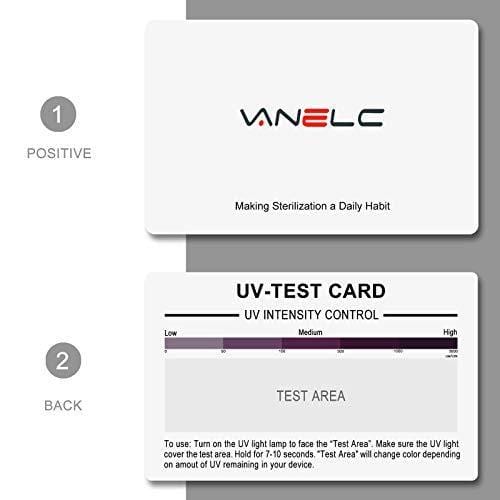 UV Reusable Test Card, with UVC Light Wavelength Indicator and Intensity Test - vanelc