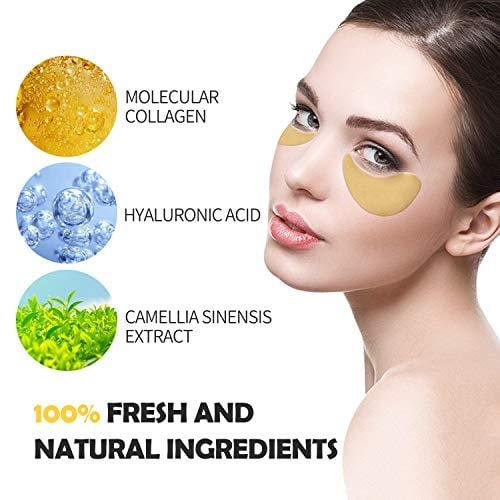 VANECL 24K Gold Under Eye Mask with Collagen Eye Patches 60 Pairs - vanelc