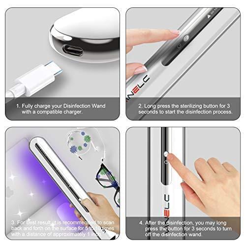 vanelc Portable Rechargeable Fast Charging Type-C UV Light Sanitizer Wand (US STOCK) - vanelc