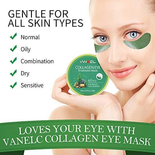 Collagen Hydrating Anti-Aging Eye Mask Patches for Dark Circles, Wrinkles, Puffy Eyes, Fine Lines - 30 Pairs - vanelc
