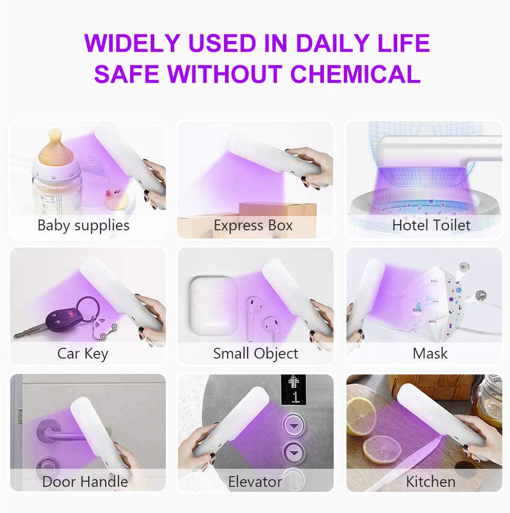 UV Light Sanitizer Wand,Portable Travel Wand Ultraviolet Disinfection lamp (US STOCK) - vanelc